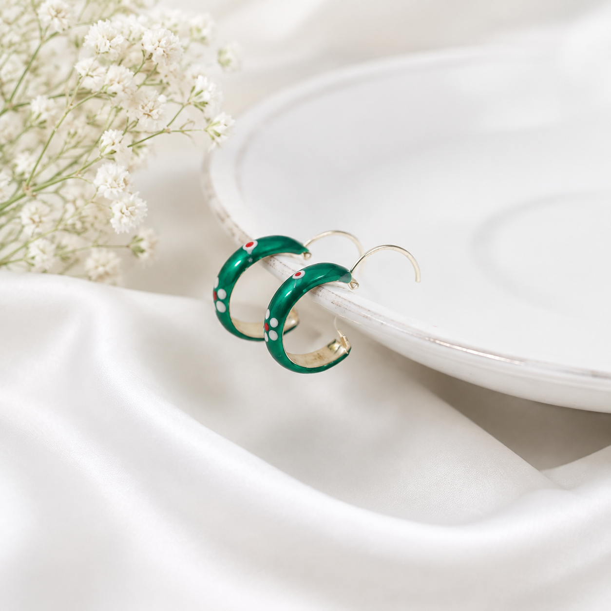 Green Floral Silver Bali – OYA by Gemkara view 2