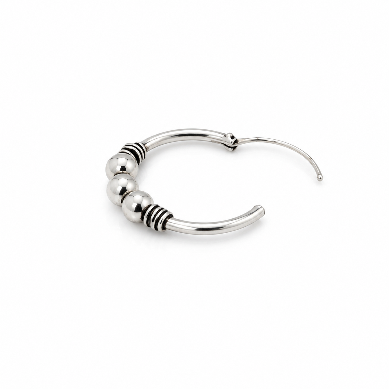 Triple Bead Silver Bali – OYA by Gemkara view 4