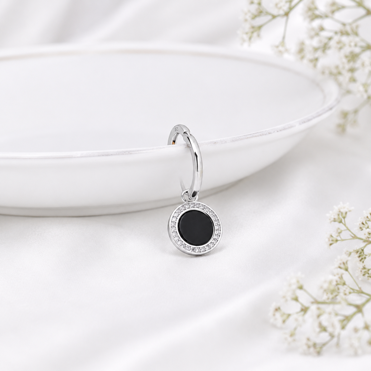 Black Onyx CZ Round Silver Bali – OYA by Gemkara view 3