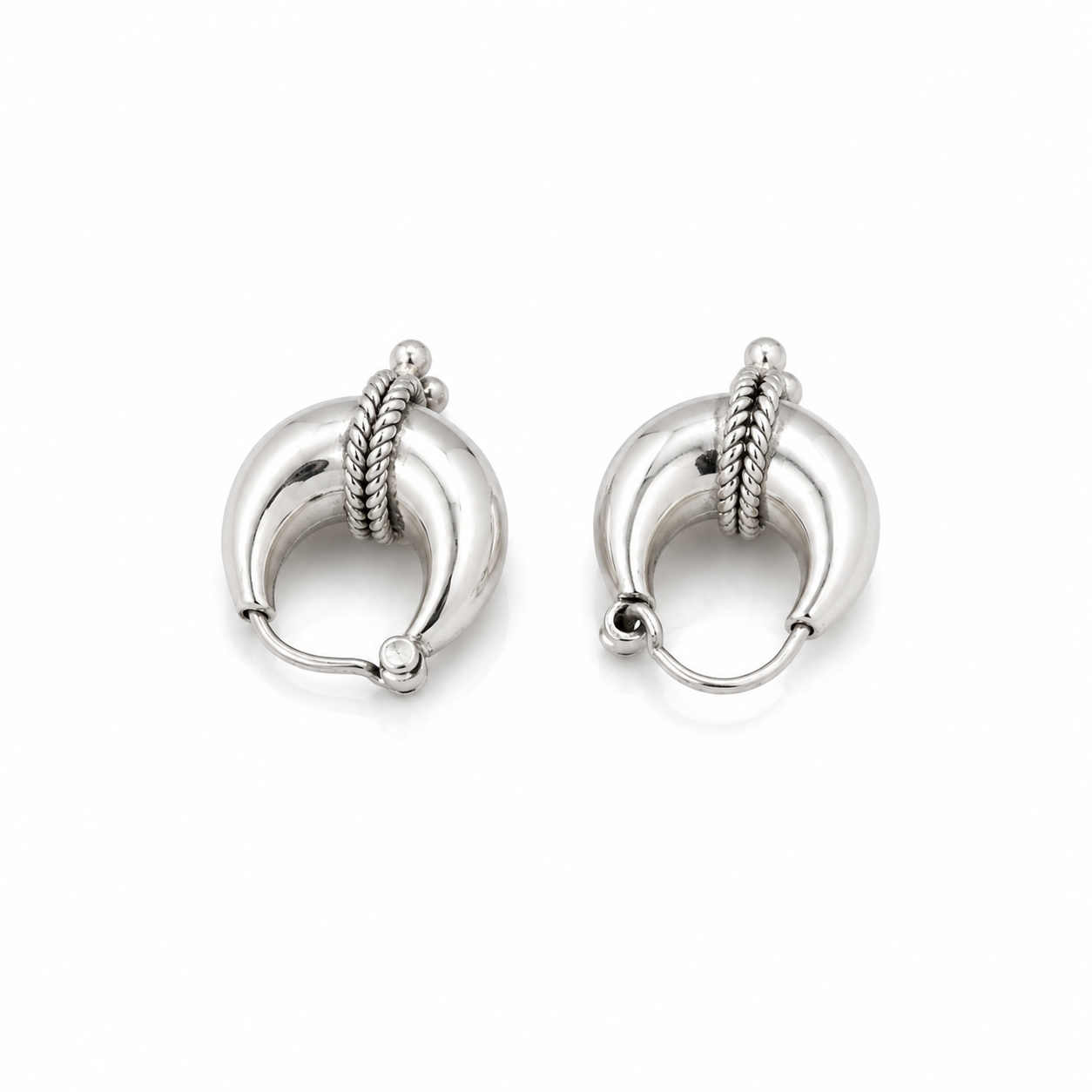 Oxidized Oval Bead Silver Bali – OYA by Gemkara view 2
