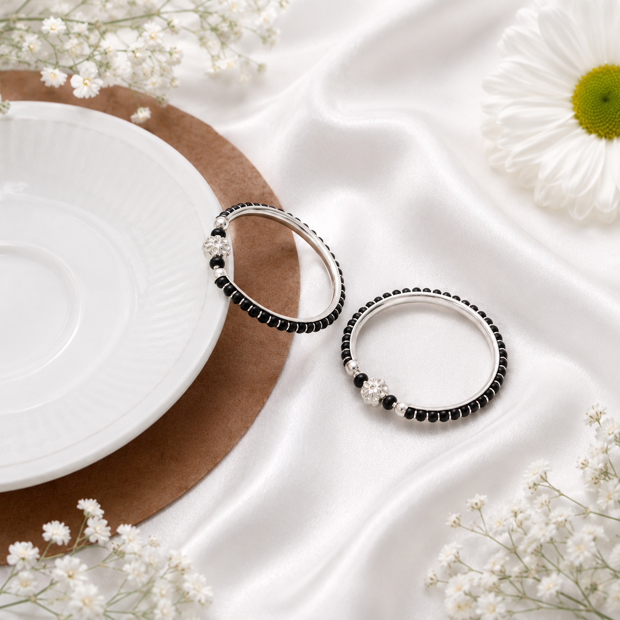 Blossom Baby Bangle – 925 Sterling Silver – OYA by Gemkara view 4