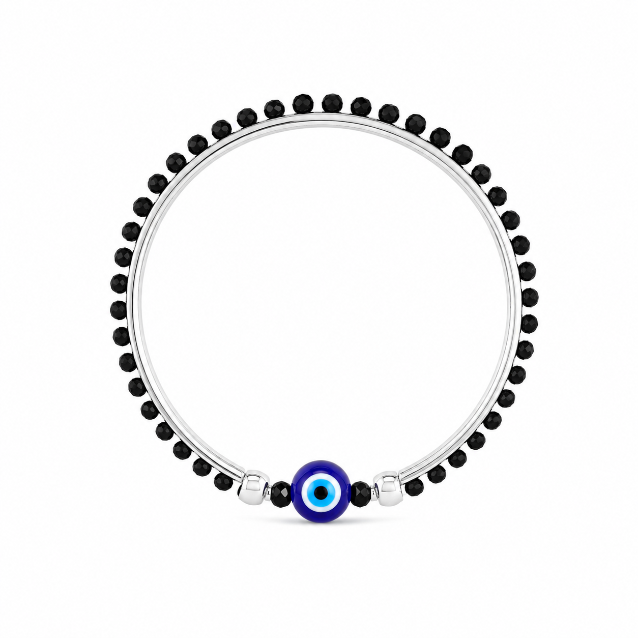 Eye Charm Baby Bangle – 925 Sterling Silver – OYA by Gemkara view 1