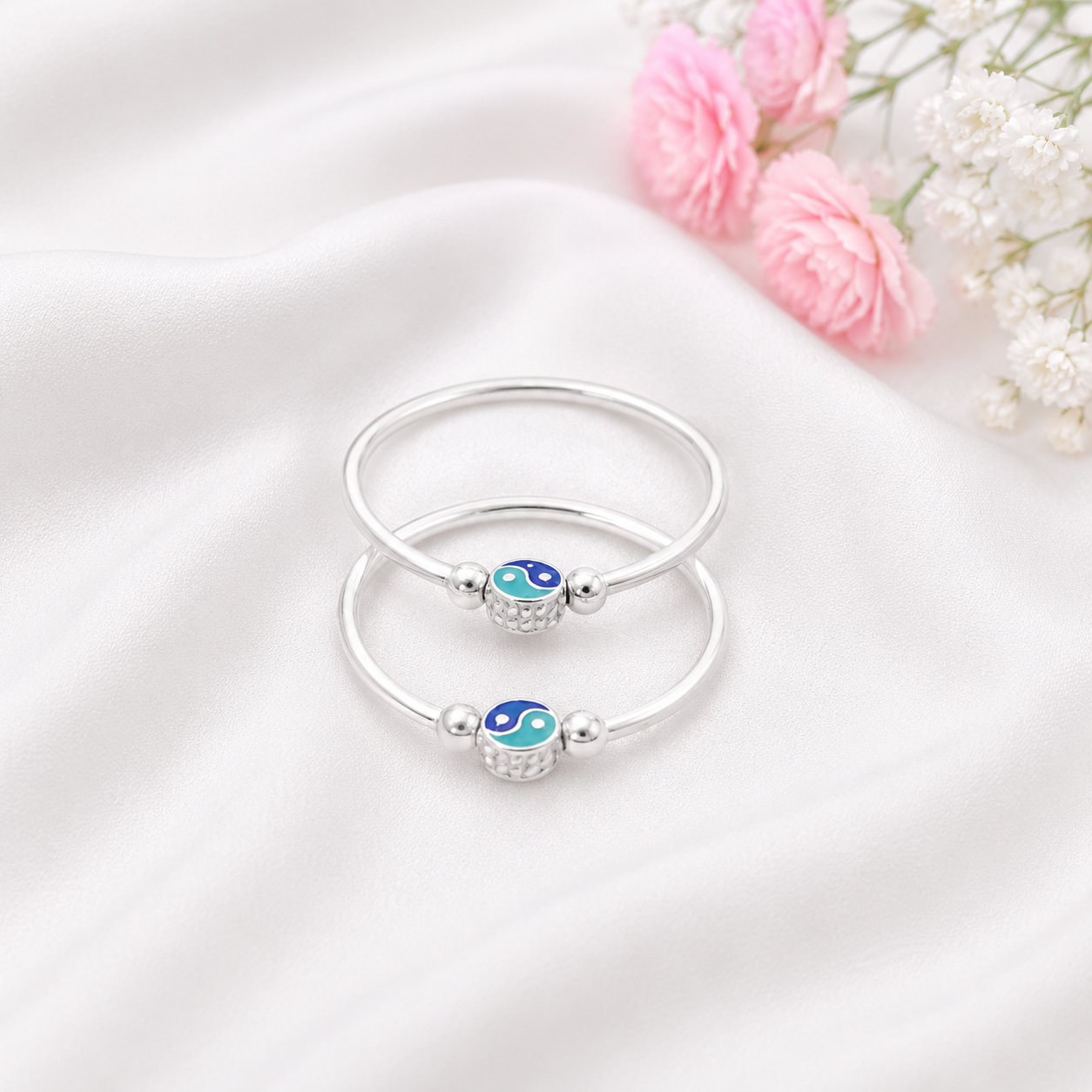 Harmony Baby Bangle – 925 Sterling Silver – OYA by Gemkara view 3