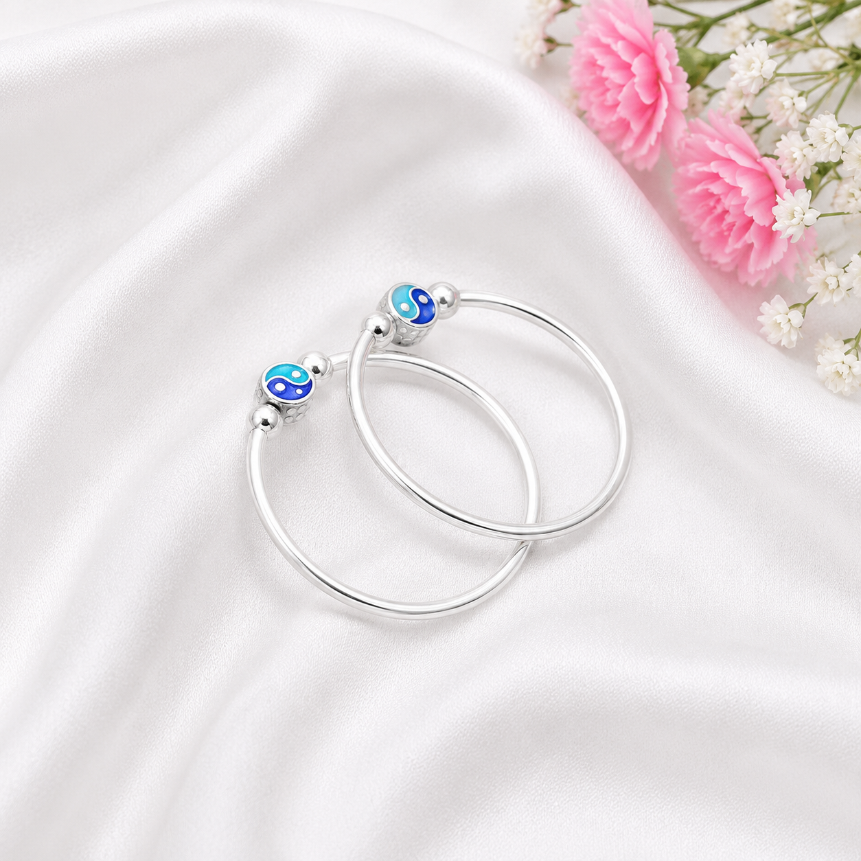 Harmony Baby Bangle – 925 Sterling Silver – OYA by Gemkara view 4