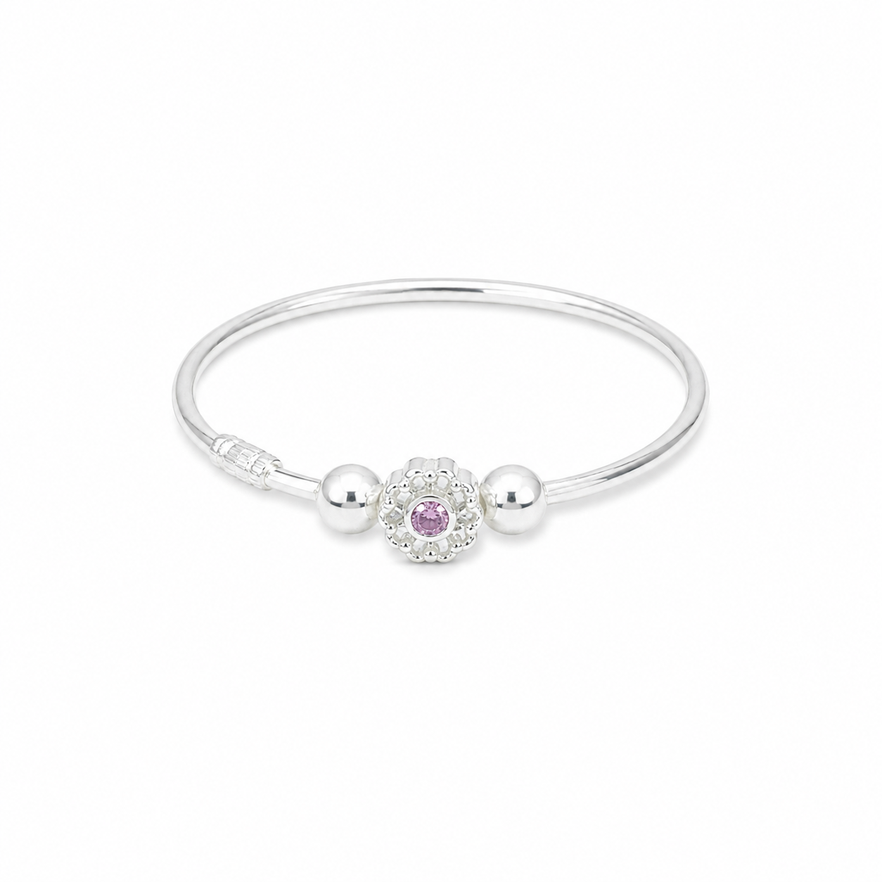 Floral Baby Bangle – 925 Sterling Silver – OYA by Gemkara view 1