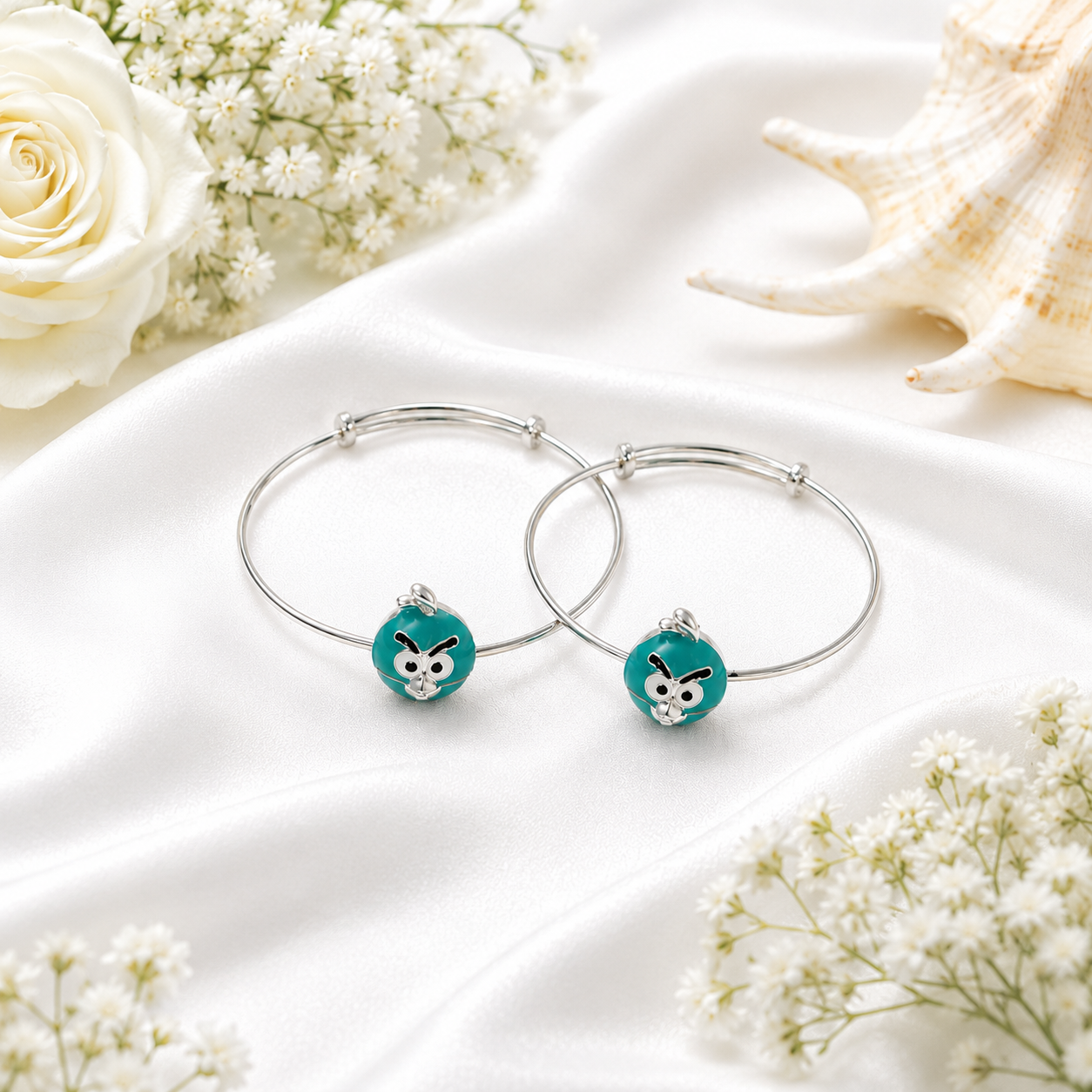 Wise Owl Baby Bangle – 925 Sterling Silver – OYA by Gemkara view 4