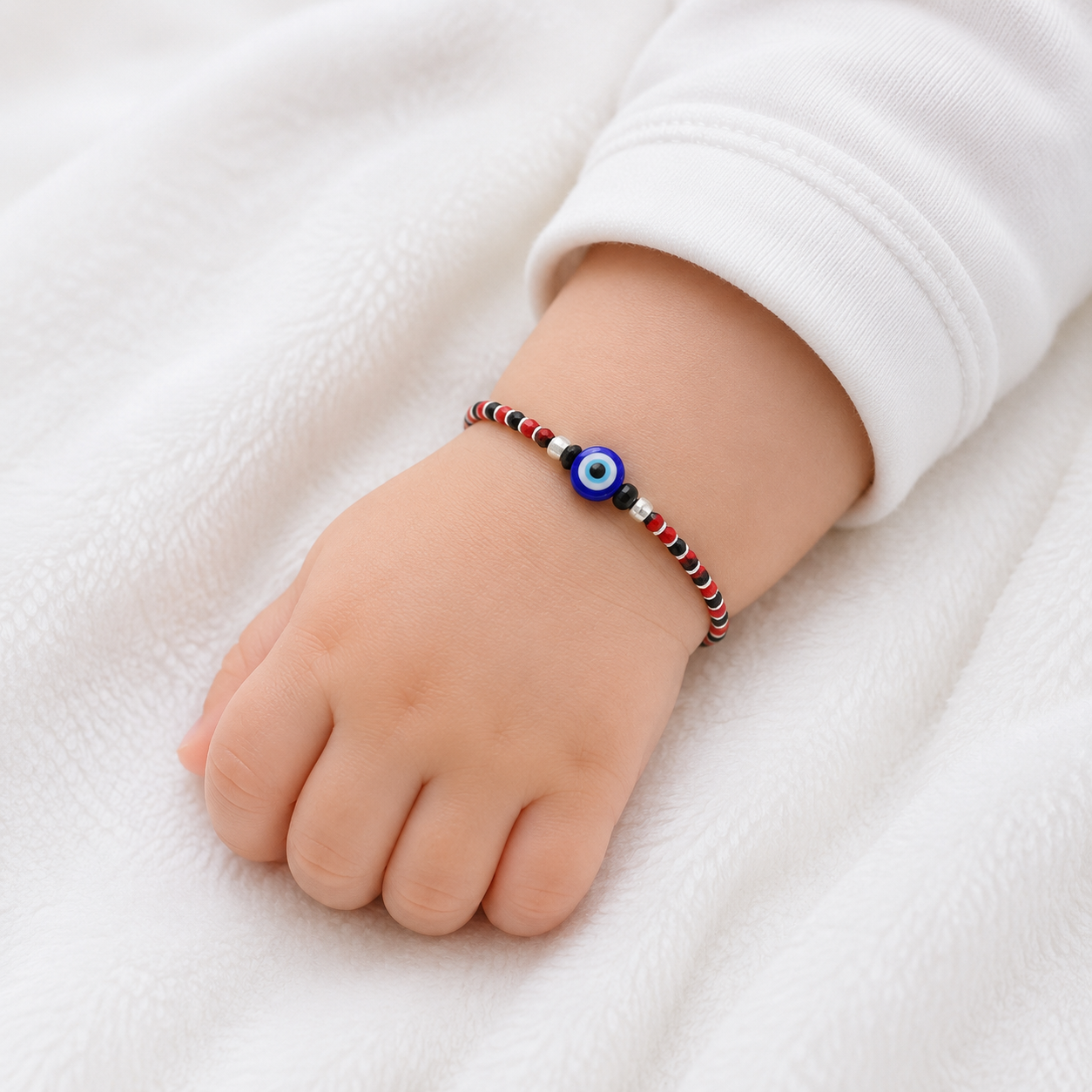 Nazar Guard Baby Bangle -66 – 925 Sterling Silver – OYA by Gemkara view 2