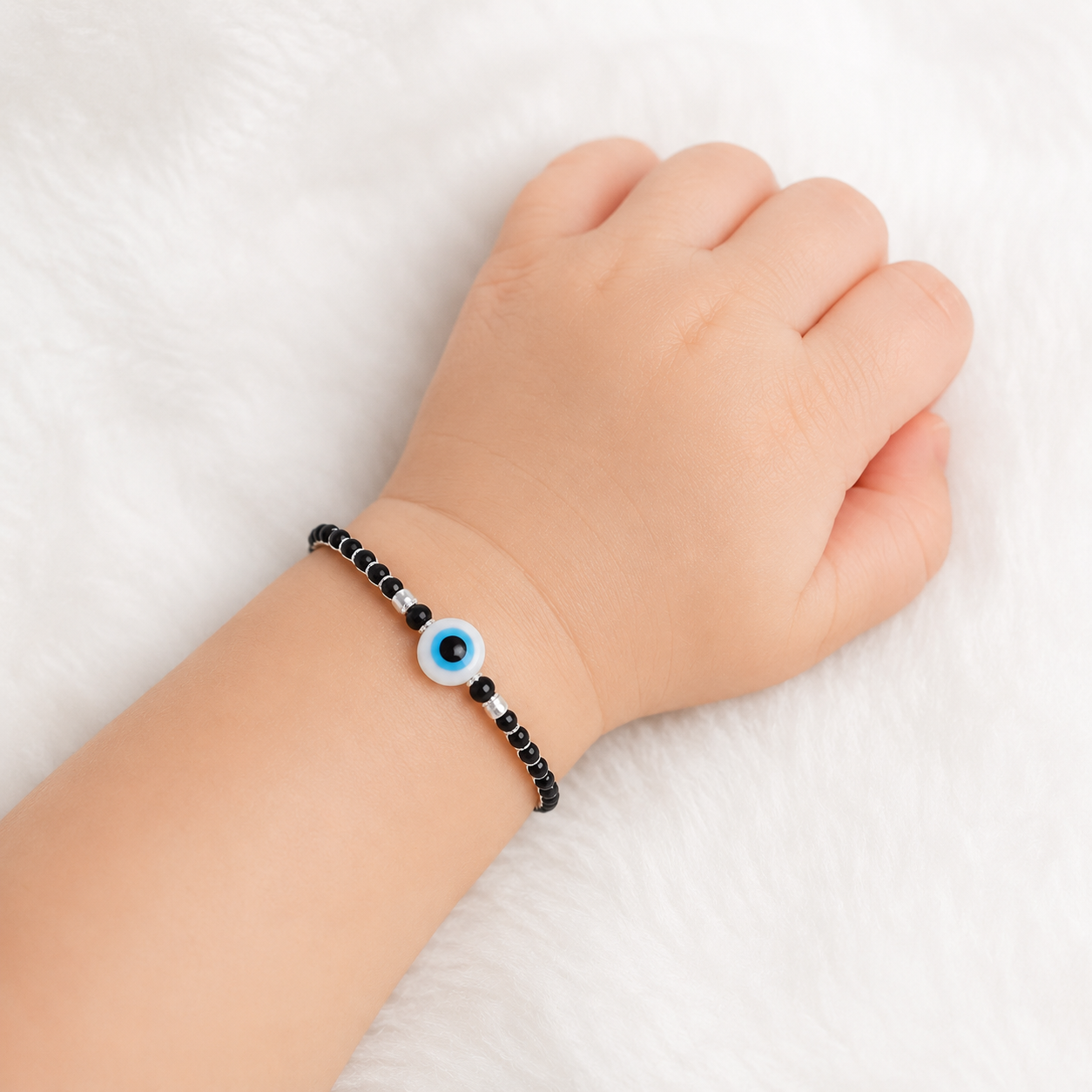 Evil Eye Baby Bangle – 925 Sterling Silver – OYA by Gemkara view 2