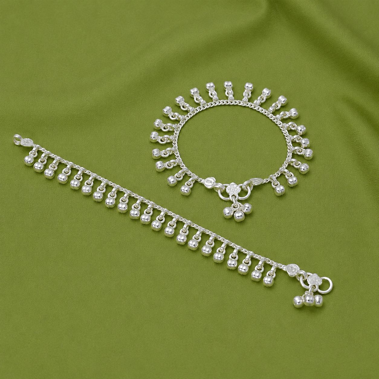 Classic Ghungroo Baby Anklet – 925 Sterling Silver – OYA by Gemkara view 2