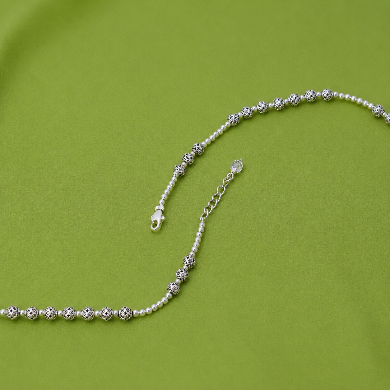 Heritage Beads Anklet - – 925 Sterling Silver – OYA by Gemkara view 4