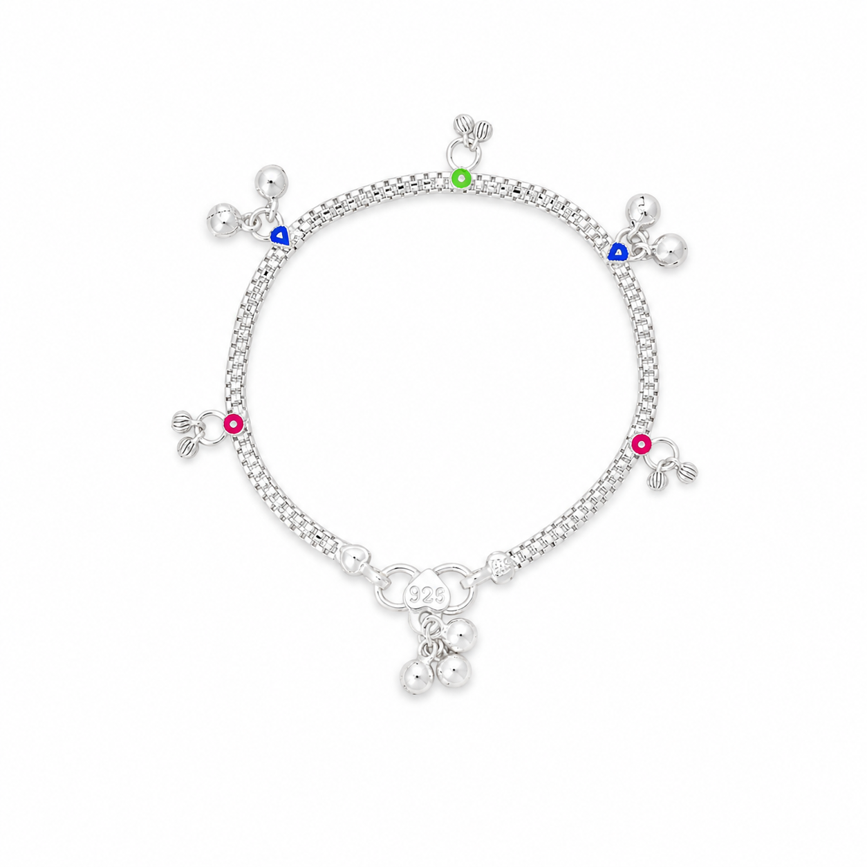 Color Charm Baby Anklet – 925 Sterling Silver – OYA by Gemkara view 1