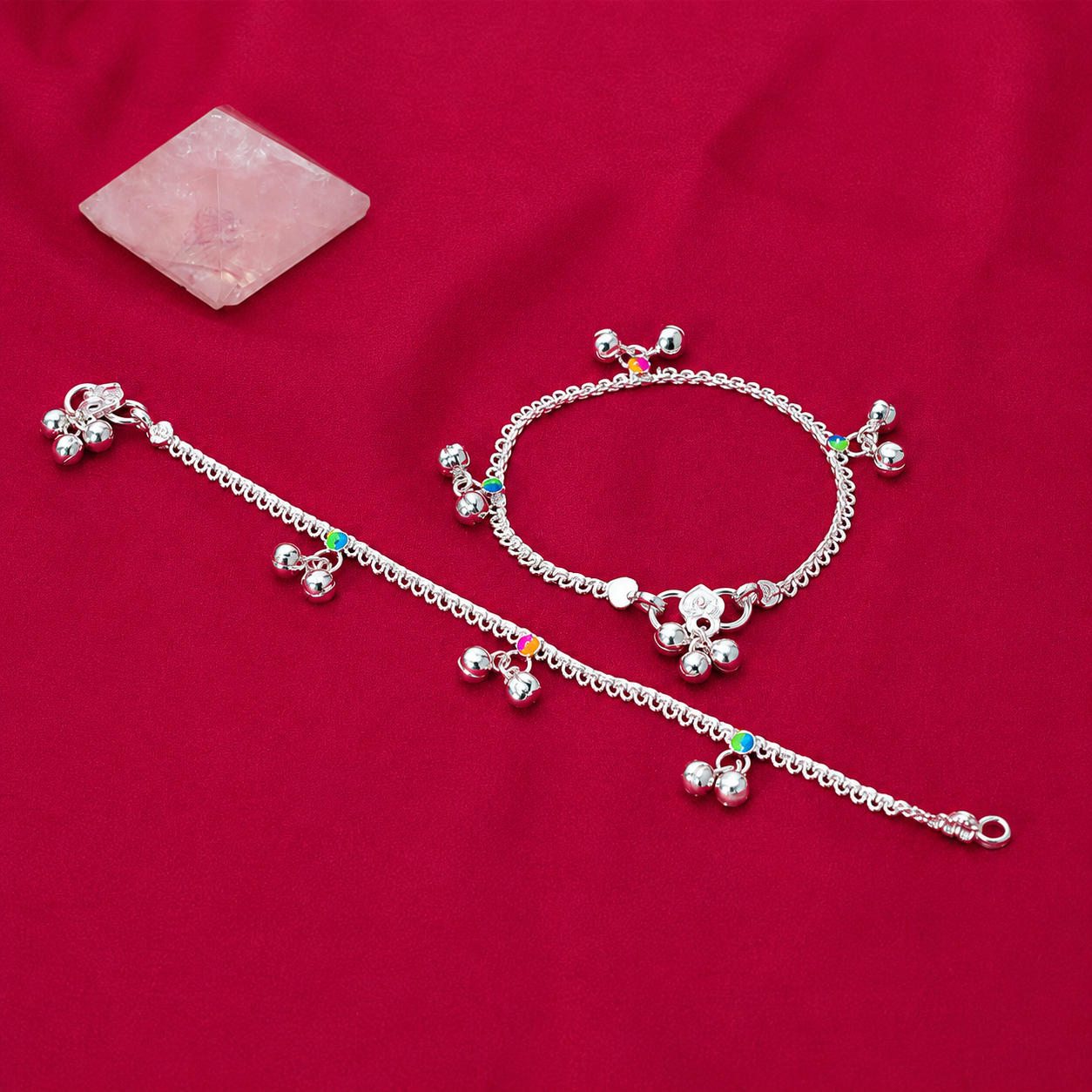Happy Tinkle Anklet – 925 Sterling Silver – OYA by Gemkara view 2
