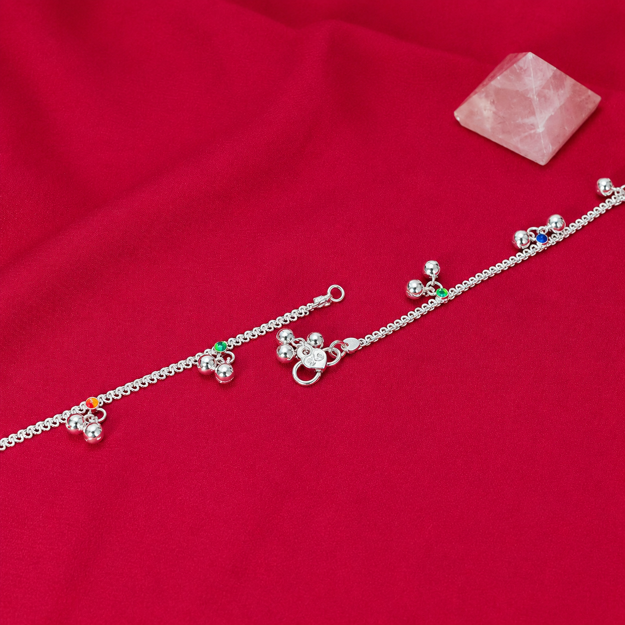 Happy Tinkle Anklet – 925 Sterling Silver – OYA by Gemkara view 3