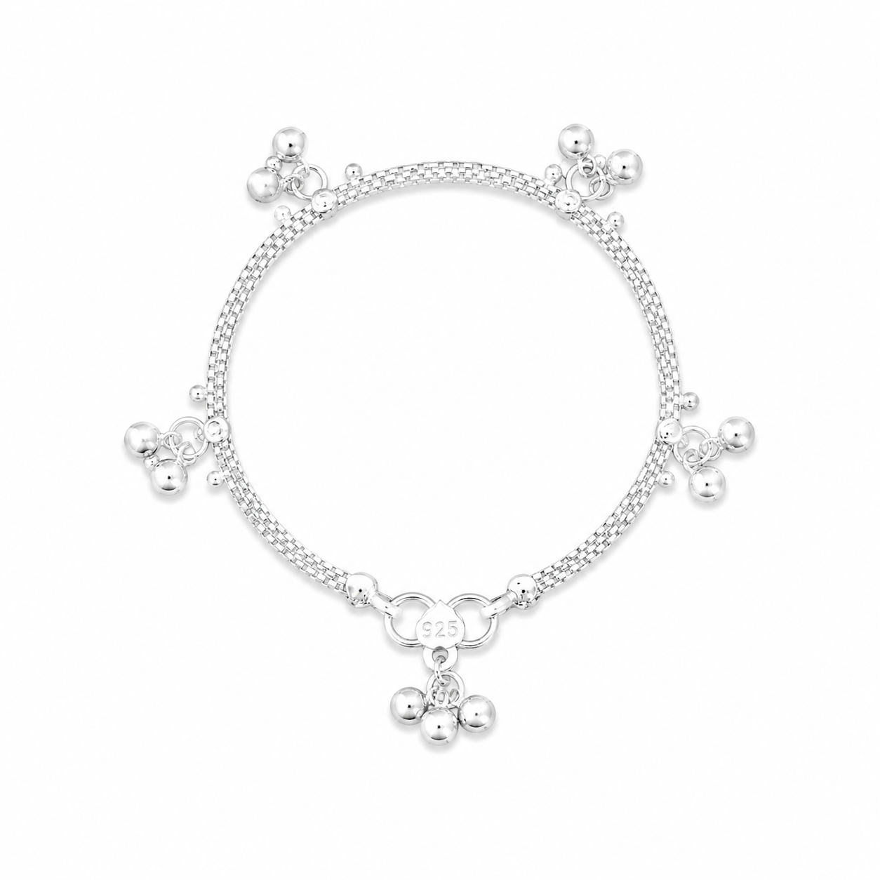 Classic Jingle Baby Anklet – 925 Sterling Silver – OYA by Gemkara view 1