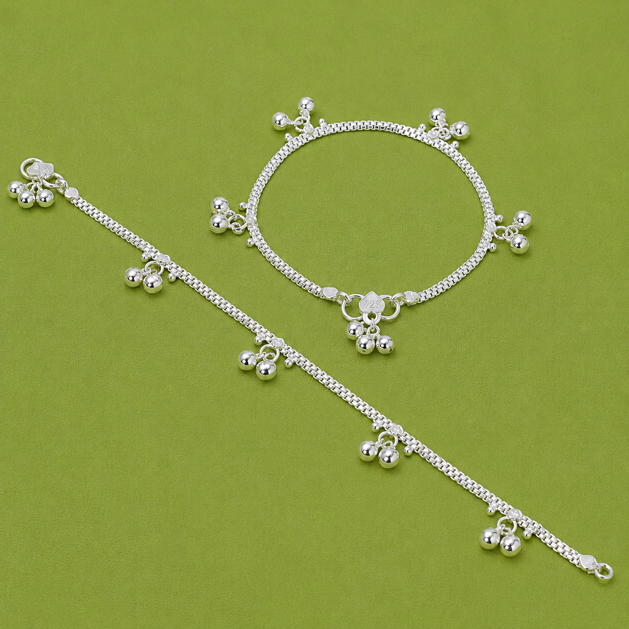 Classic Jingle Baby Anklet – 925 Sterling Silver – OYA by Gemkara view 2
