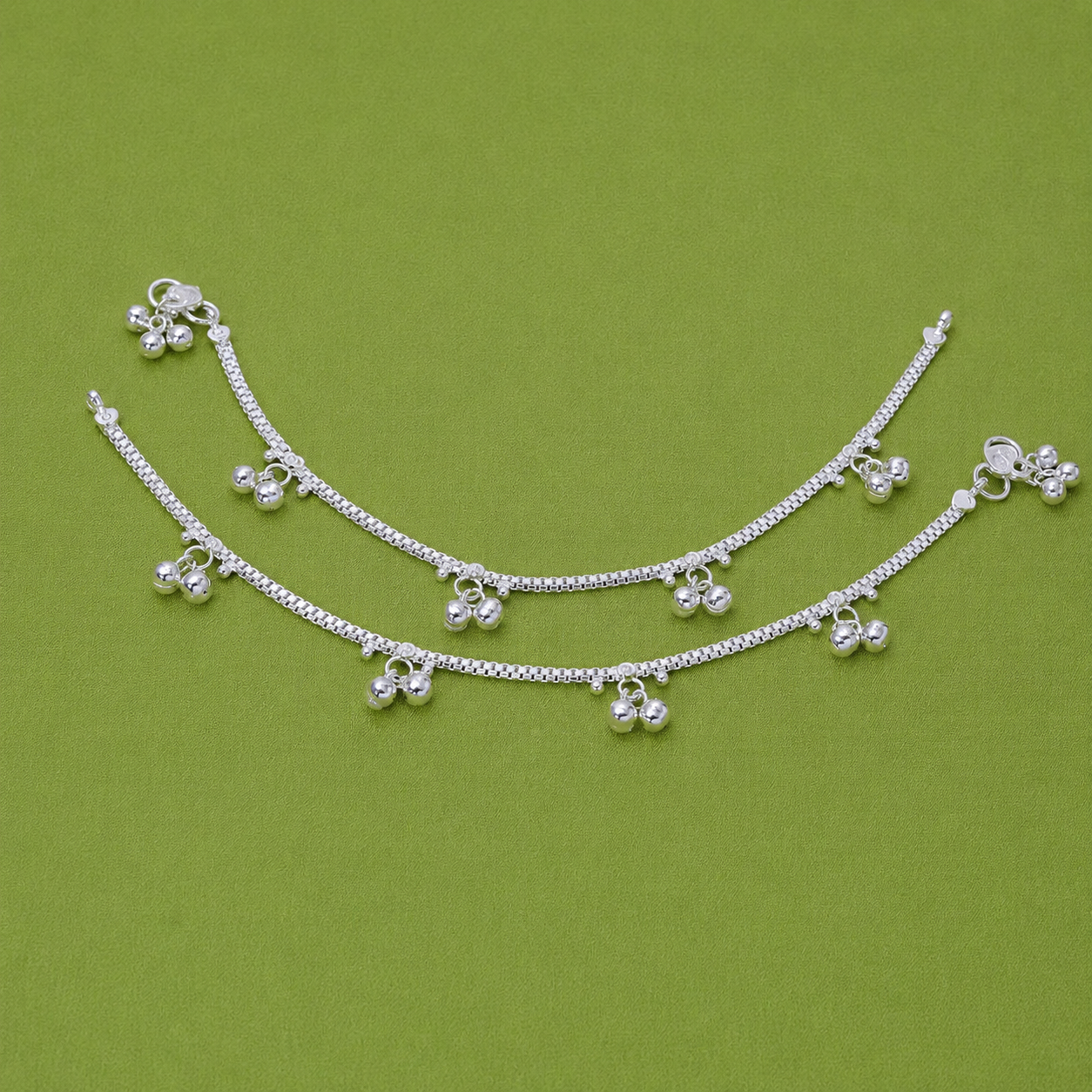 Classic Jingle Baby Anklet – 925 Sterling Silver – OYA by Gemkara view 3