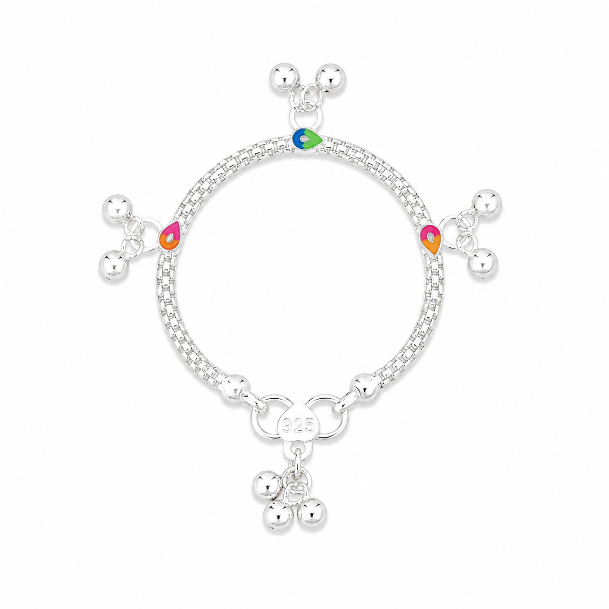 Color Eye Baby Anklet – 925 Sterling Silver – OYA by Gemkara view 1