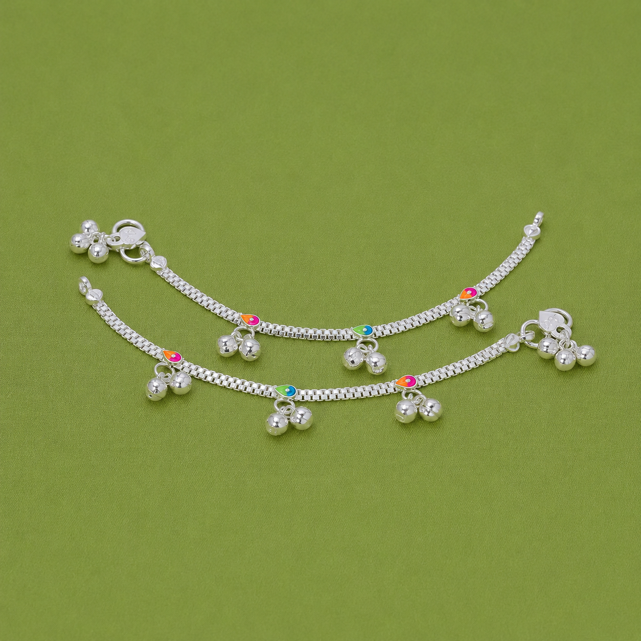 Color Eye Baby Anklet – 925 Sterling Silver – OYA by Gemkara view 3