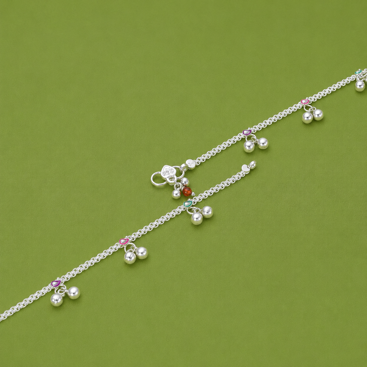 Heart Charm Baby Anklet – 925 Sterling Silver – OYA by Gemkara view 4