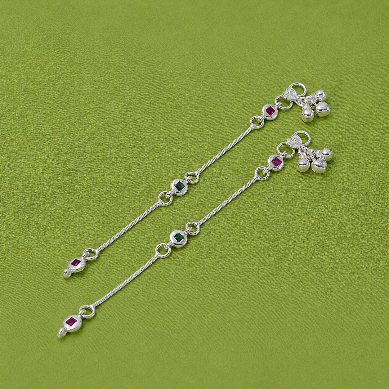 Royal Gem Baby Anklet – 925 Sterling Silver – OYA by Gemkara view 3
