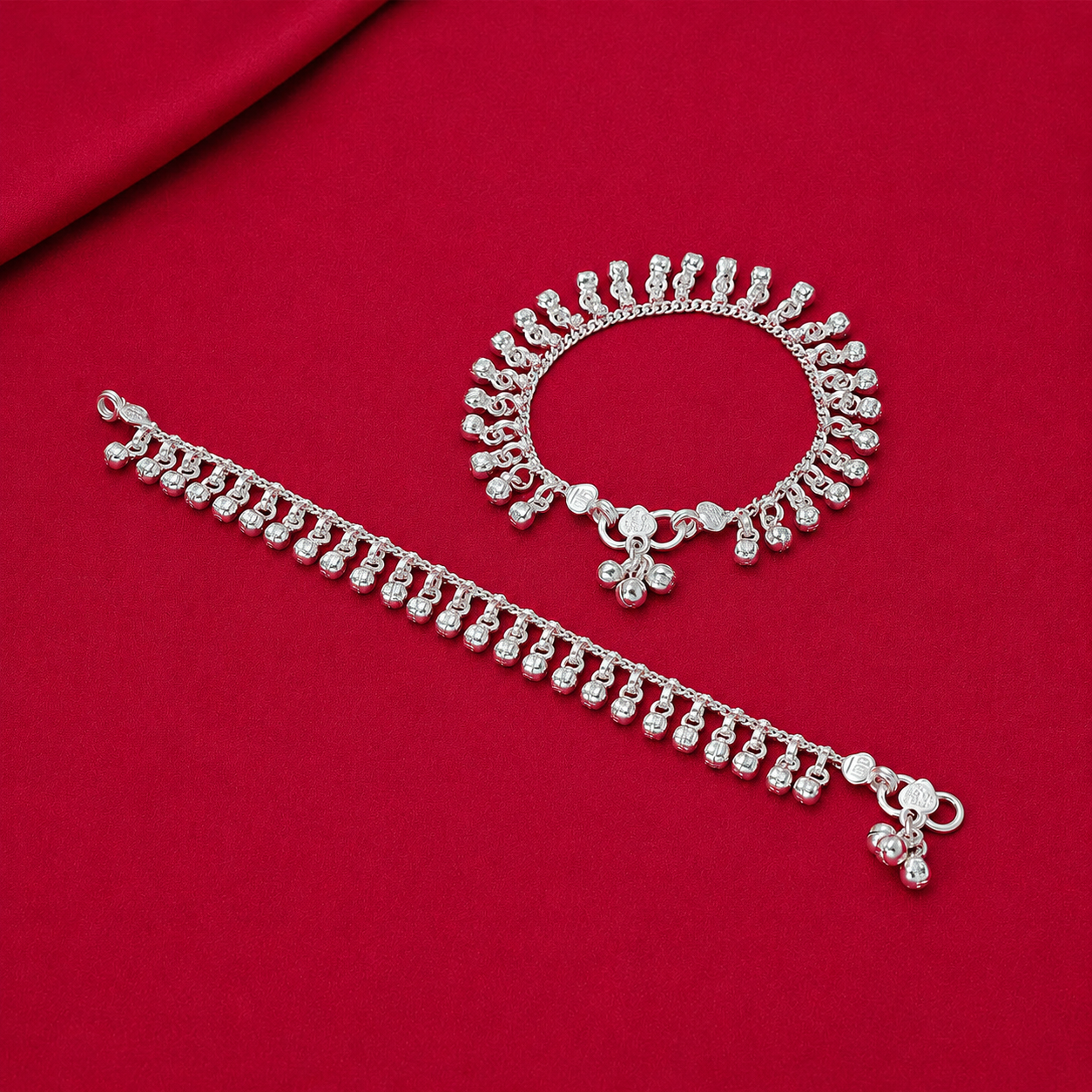 Classic Ghungroo Baby Anklet – 925 Sterling Silver – OYA by Gemkara view 2