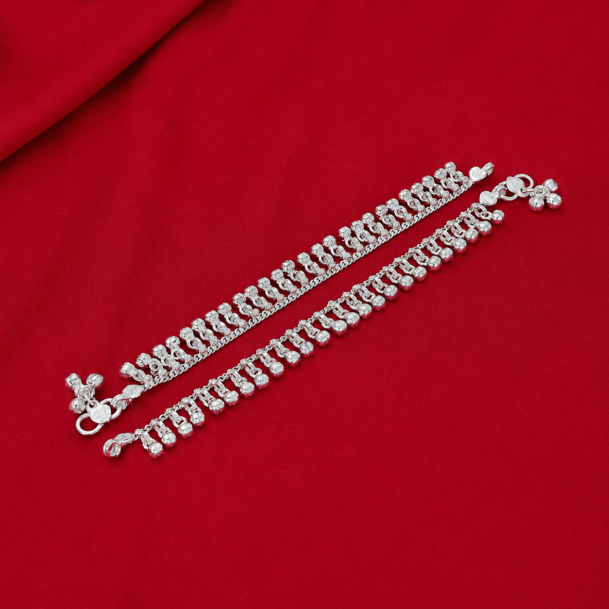Classic Ghungroo Baby Anklet – 925 Sterling Silver – OYA by Gemkara view 3