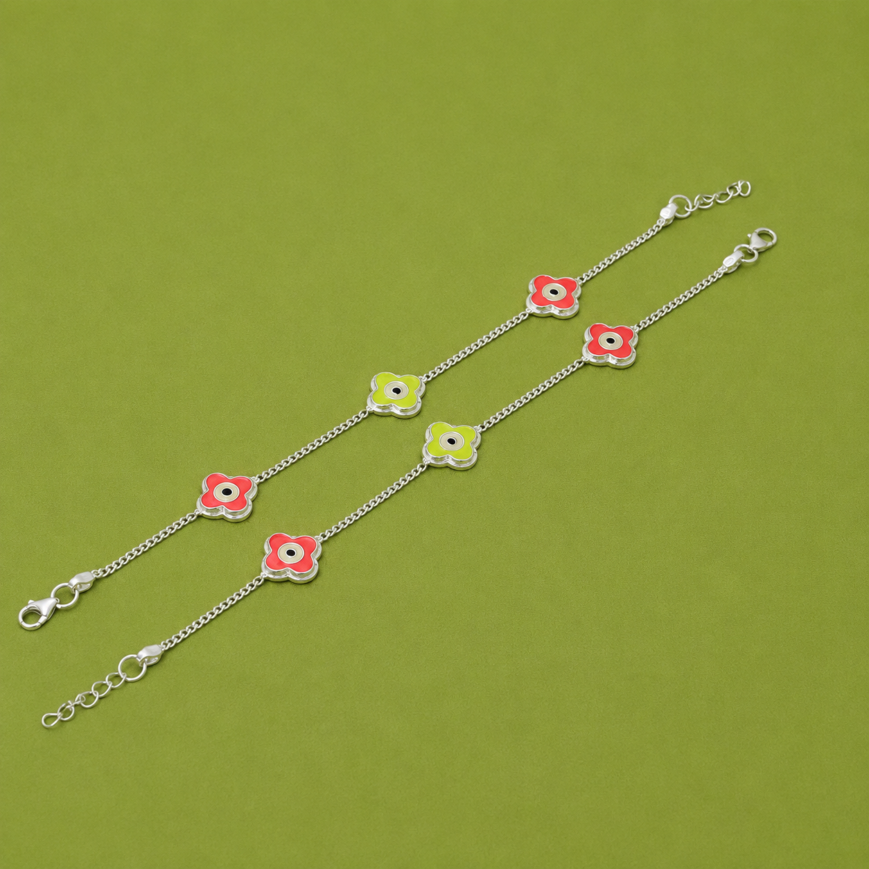 Flora Glow Baby Anklet – 925 Sterling Silver – OYA by Gemkara view 2