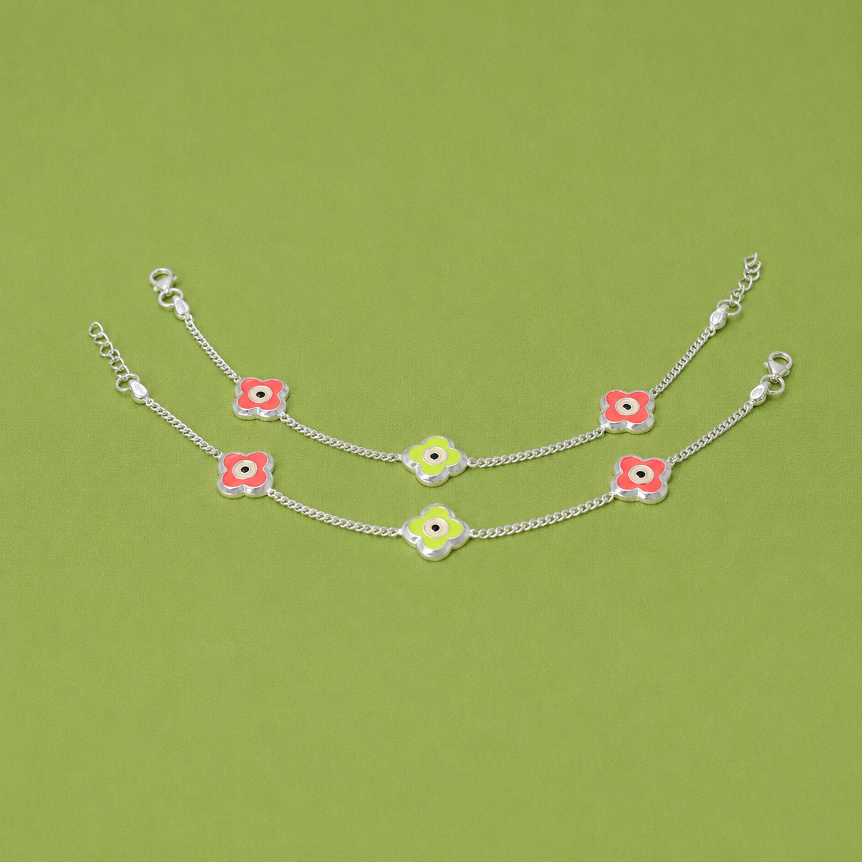 Flora Glow Baby Anklet – 925 Sterling Silver – OYA by Gemkara view 4