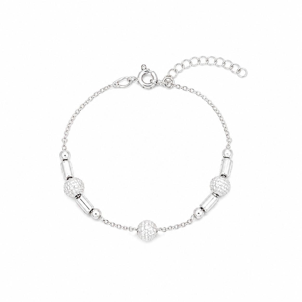 Sparkle Bead Baby Anklet – 925 Sterling Silver – OYA by Gemkara view 1