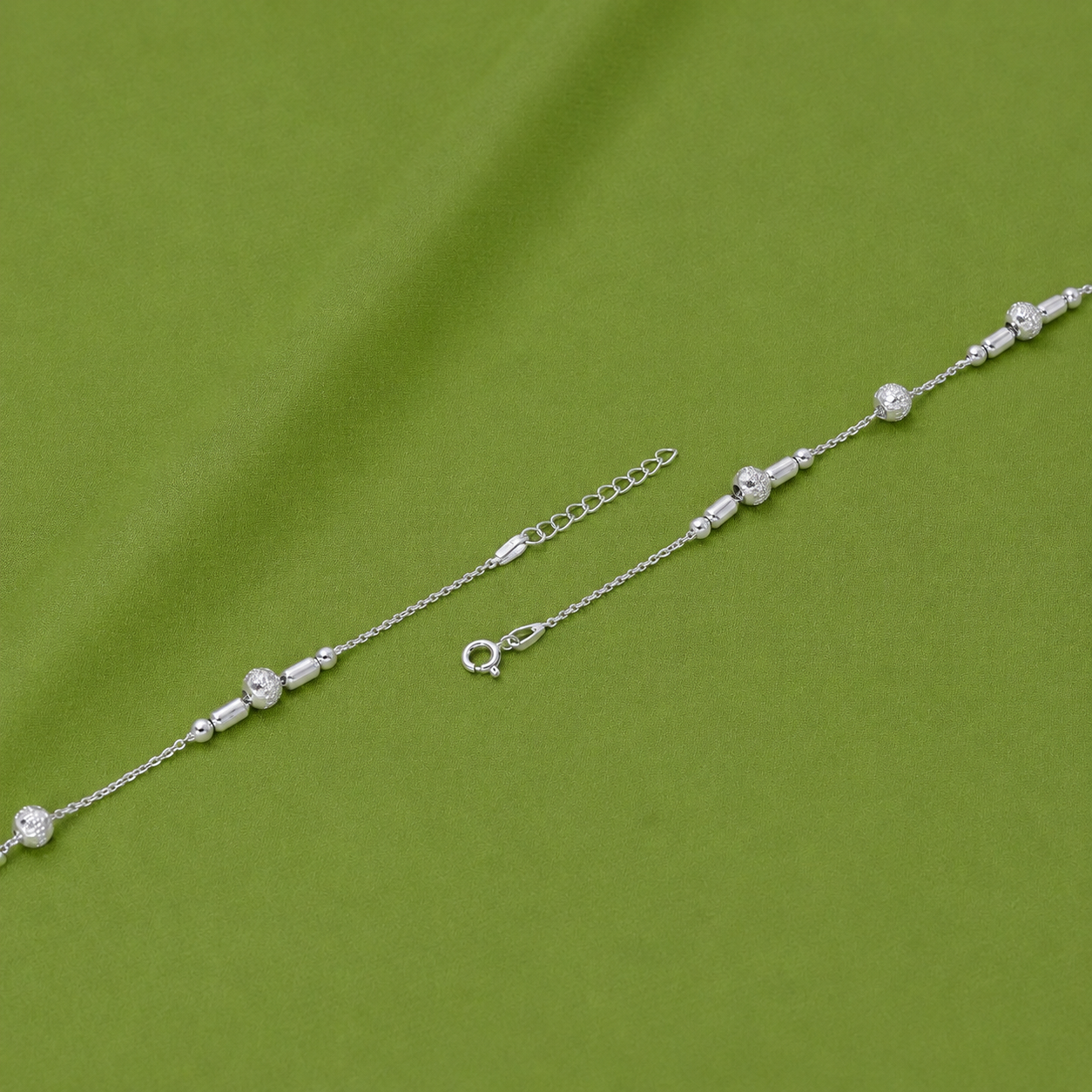 Sparkle Bead Baby Anklet – 925 Sterling Silver – OYA by Gemkara view 4