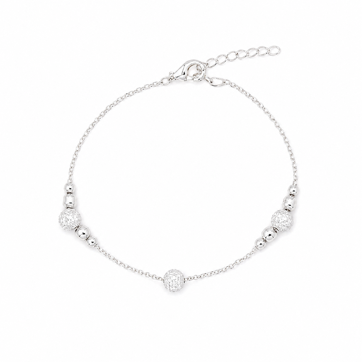 Harmony Beads Baby Anklet – 925 Sterling Silver – OYA by Gemkara view 1