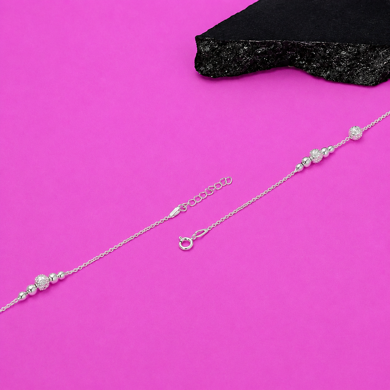 Harmony Beads Baby Anklet – 925 Sterling Silver – OYA by Gemkara view 3