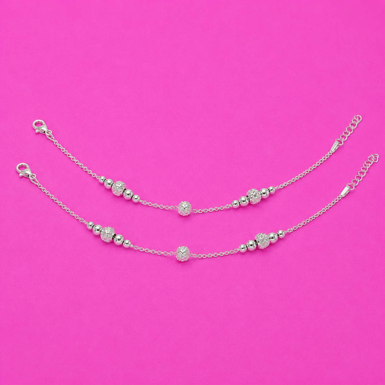 Harmony Beads Baby Anklet – 925 Sterling Silver – OYA by Gemkara view 4