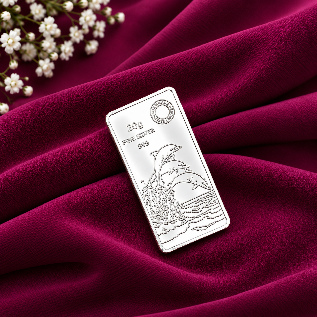20 Gram Dolphin Silver Bar – OYA by Gemkara view 3
