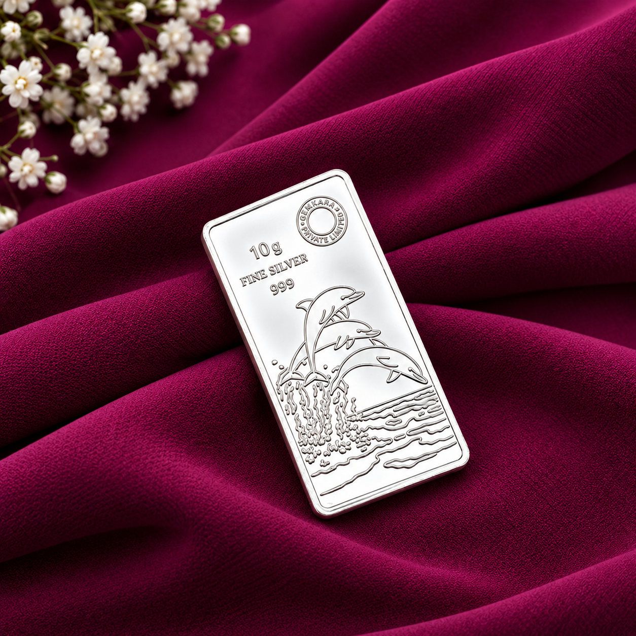 10 Gram Dolphin Silver Bar – OYA by Gemkara view 4