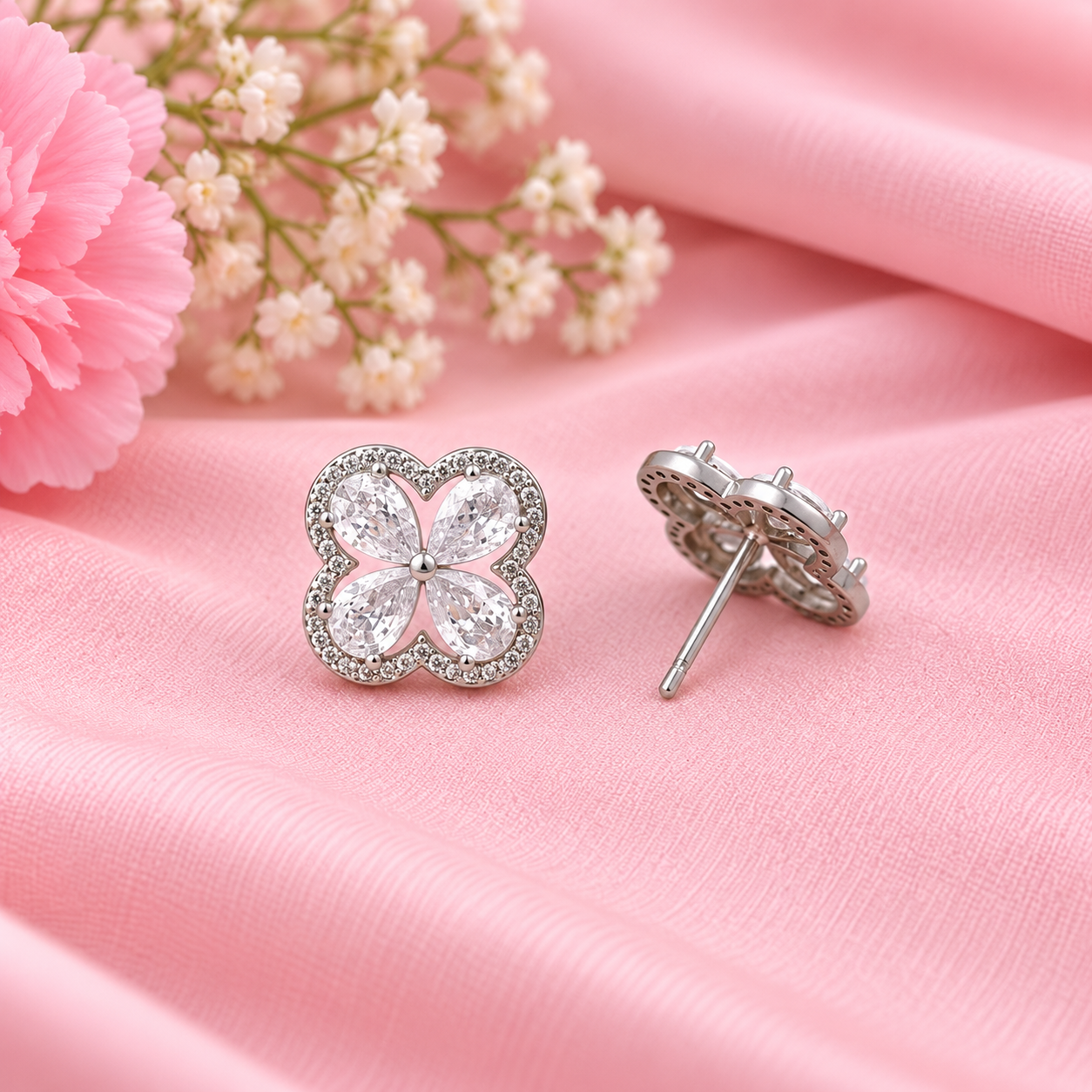 Butterfly Stud Earrings – 925 Sterling Silver – OYA by Gemkara view 2