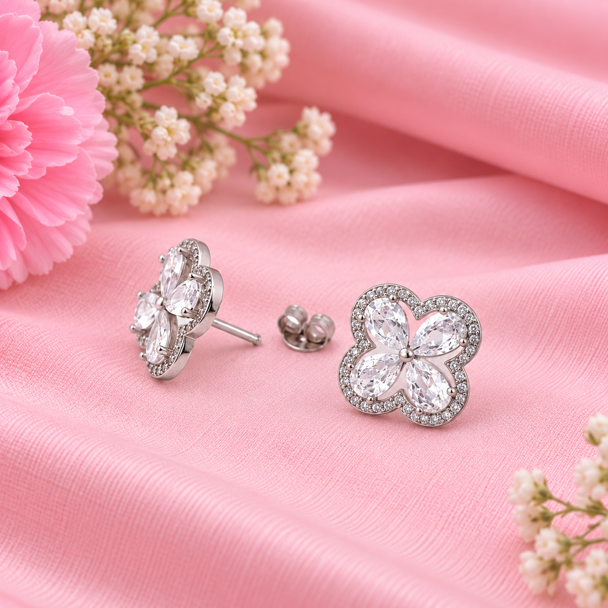 Butterfly Stud Earrings – 925 Sterling Silver – OYA by Gemkara view 4