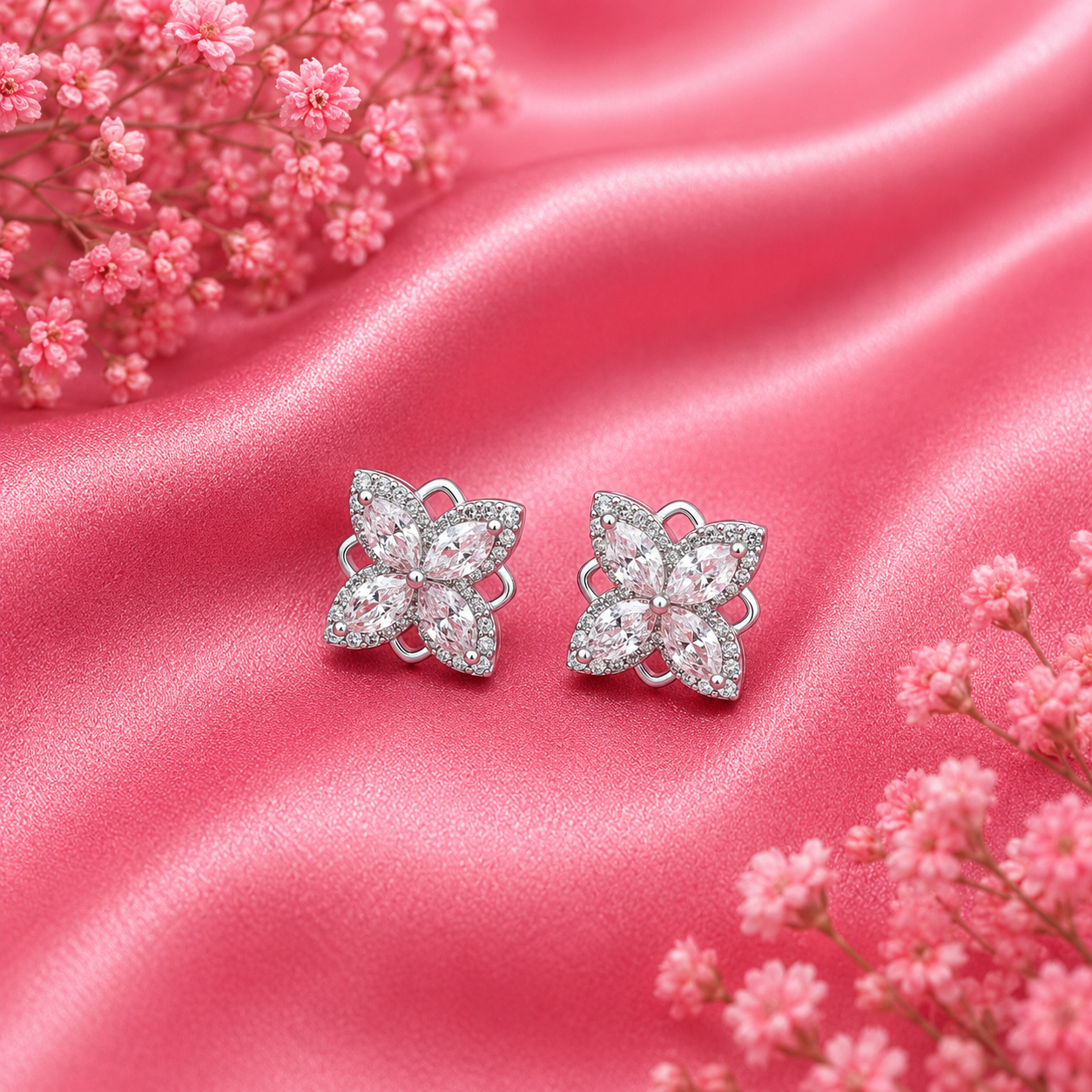 Butterfly Stud Earrings – 925 Sterling Silver – OYA by Gemkara view 3