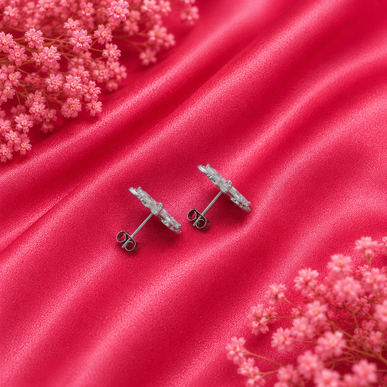 Butterfly Stud Earrings – 925 Sterling Silver – OYA by Gemkara view 4