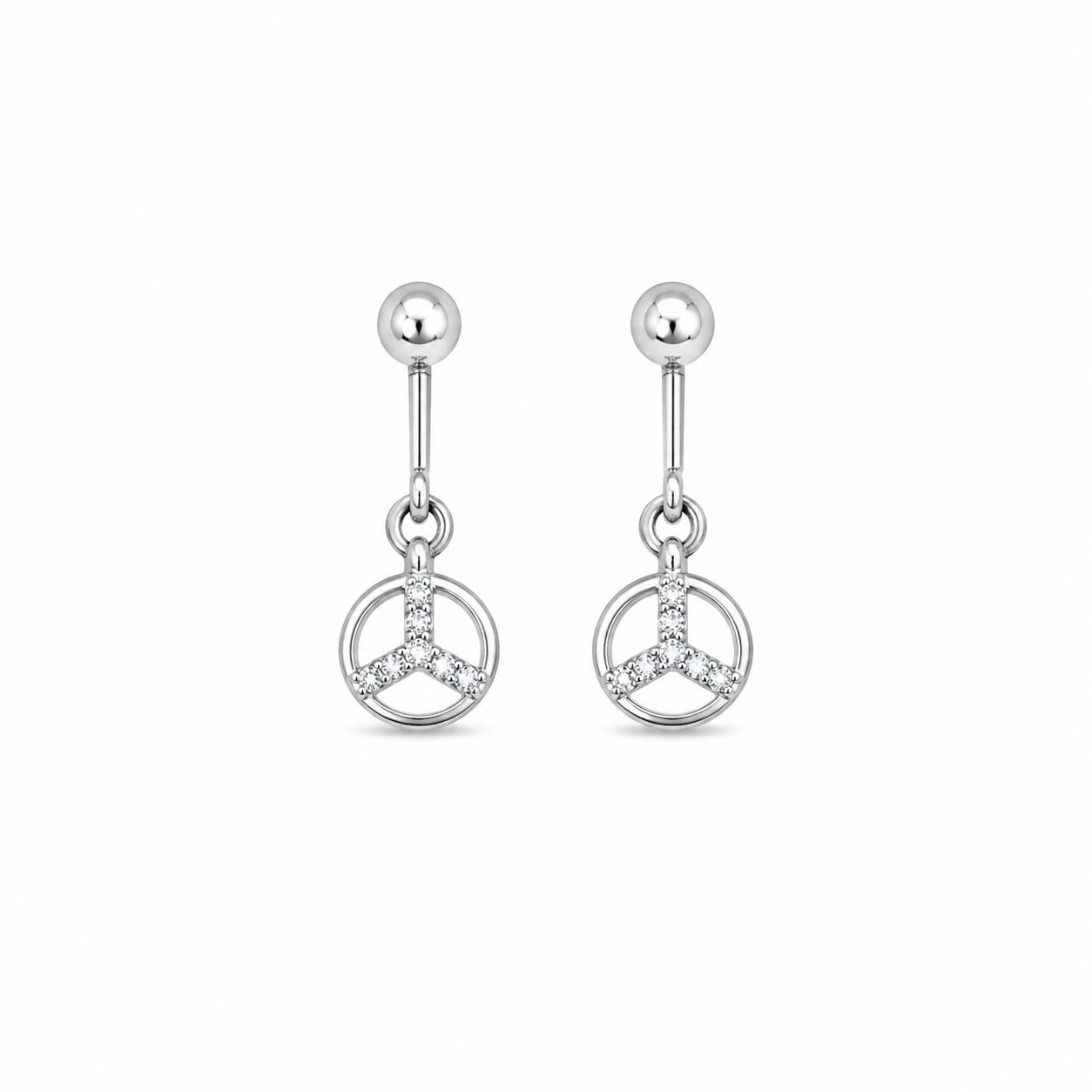 Trinity Circle Drop Earrings – 925 Sterling Silver – OYA by Gemkara view 1