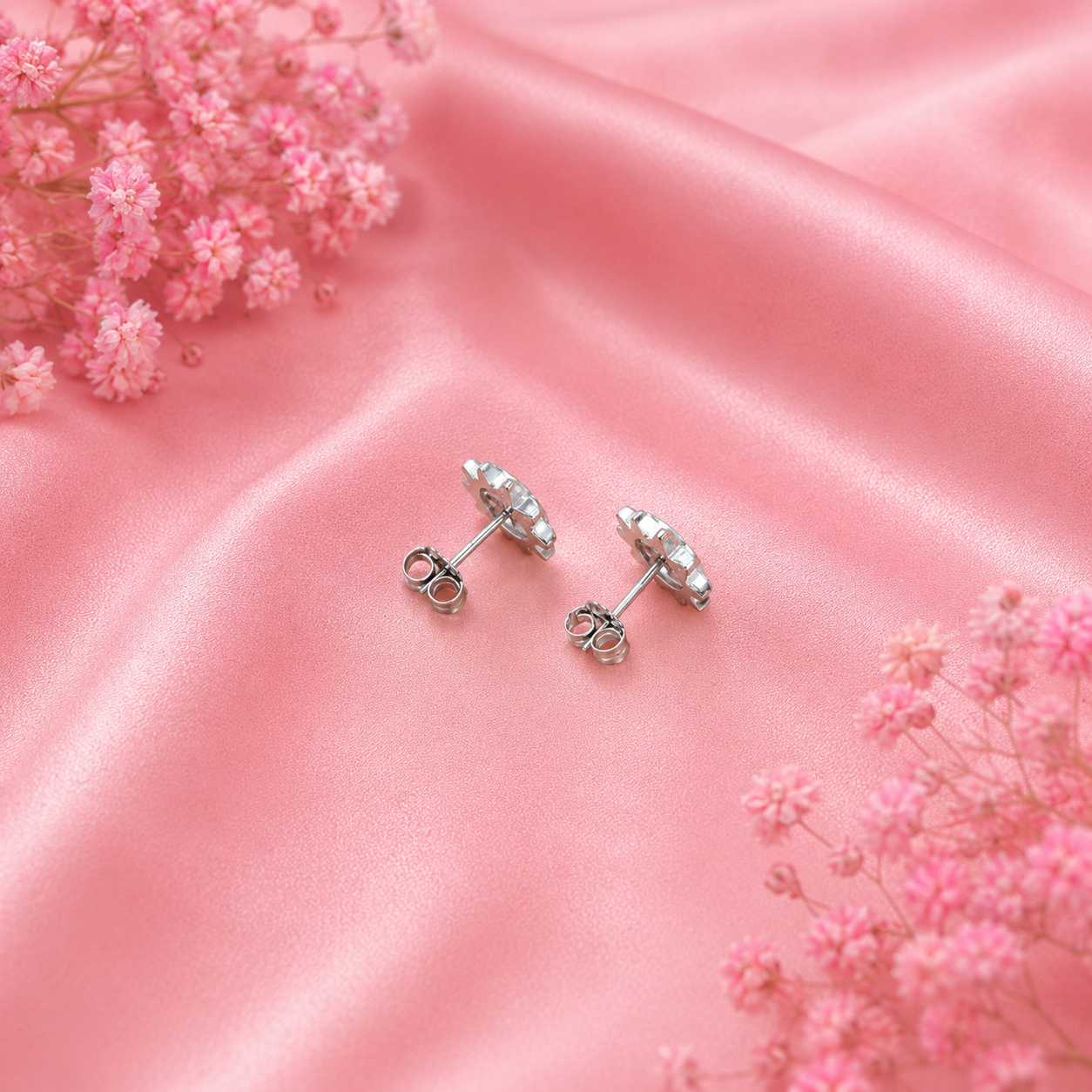 Sun Stud Earrings – 925 Sterling Silver – OYA by Gemkara view 4