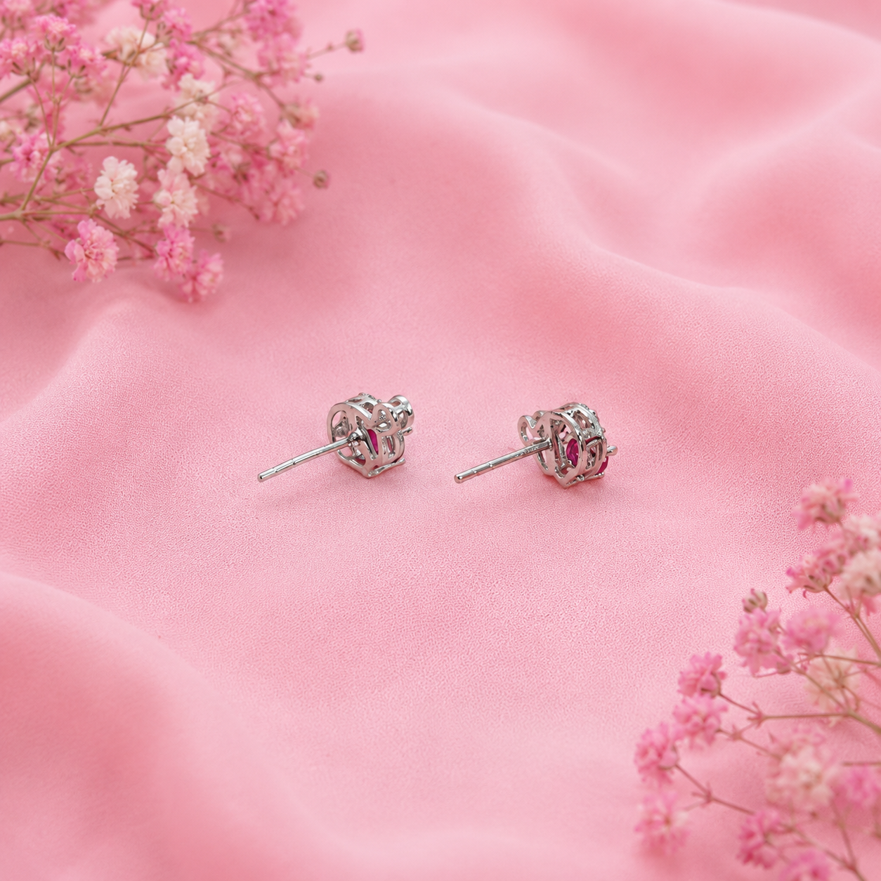 Ruby Infinity Earrings – 925 Sterling Silver – OYA by Gemkara view 4