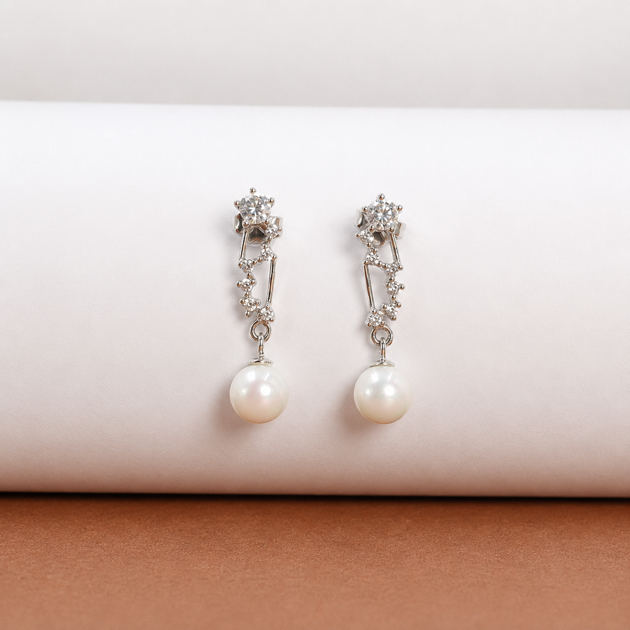 Pearl Blossom Drop Earrings – 925 Sterling Silver – OYA by Gemkara view 3