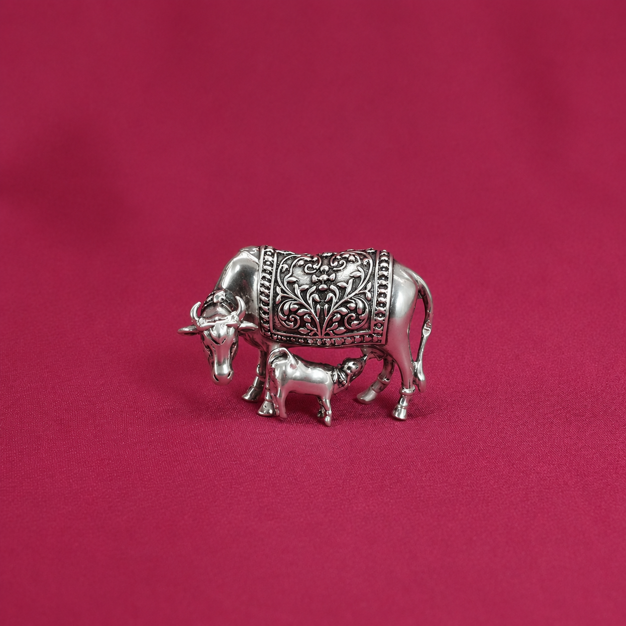 Kamdhenu Cow Idol – 925 Sterling Silver – OYA by Gemkara view 2