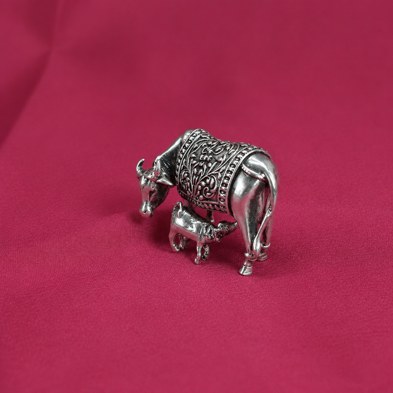 Kamdhenu Cow Idol – 925 Sterling Silver – OYA by Gemkara view 4