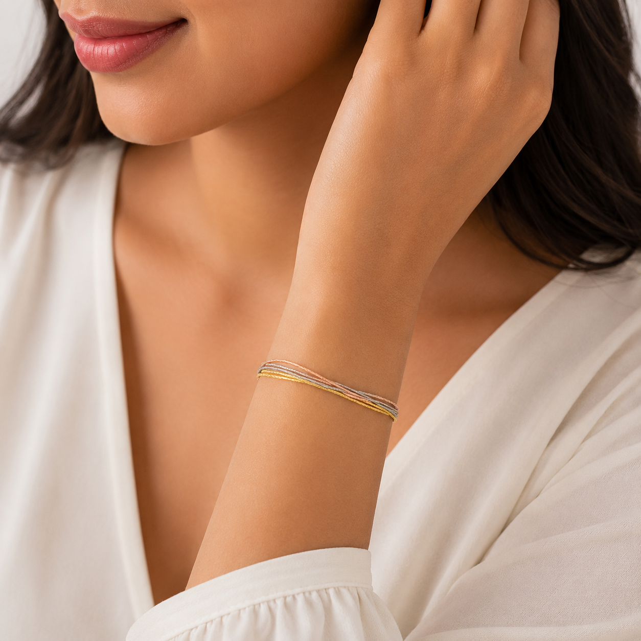 Italian Tri-Color Interwoven Bracelet preview