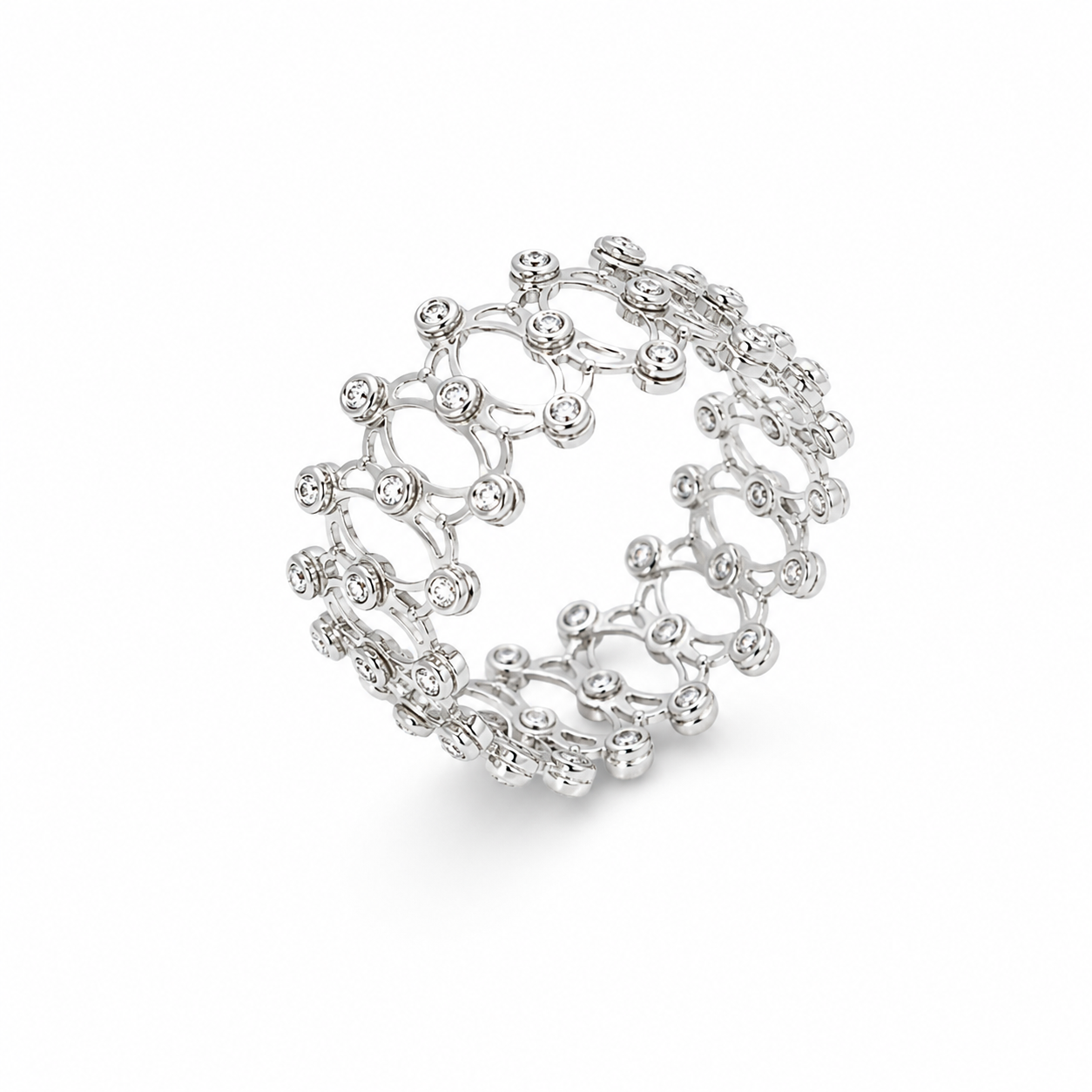 Italian CZ Oval Link Bracelet – 925 Sterling Silver – OYA by Gemkara view 3