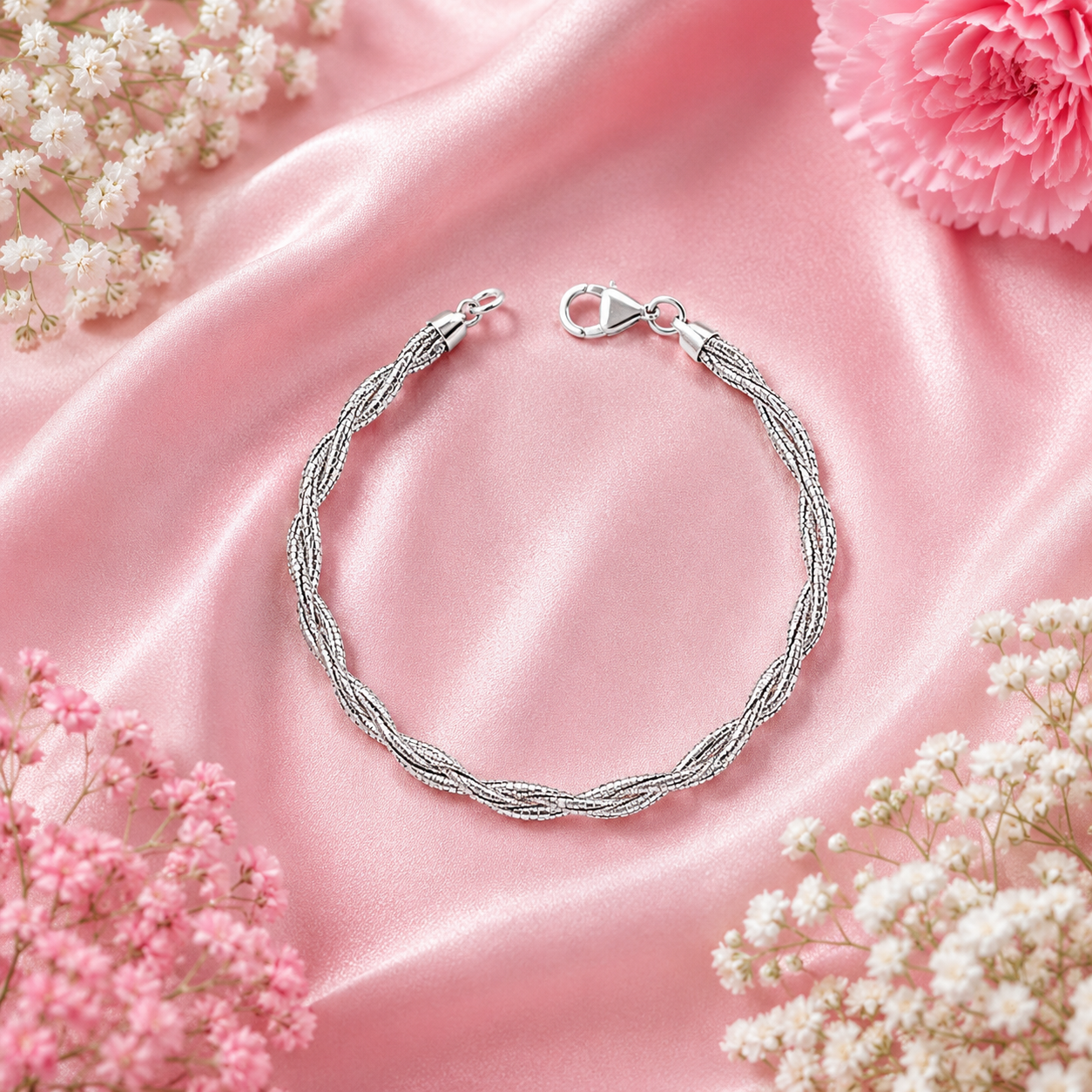 Italian Triple Snake Chain Bracelet – 925 Sterling Silver – OYA by Gemkara view 3