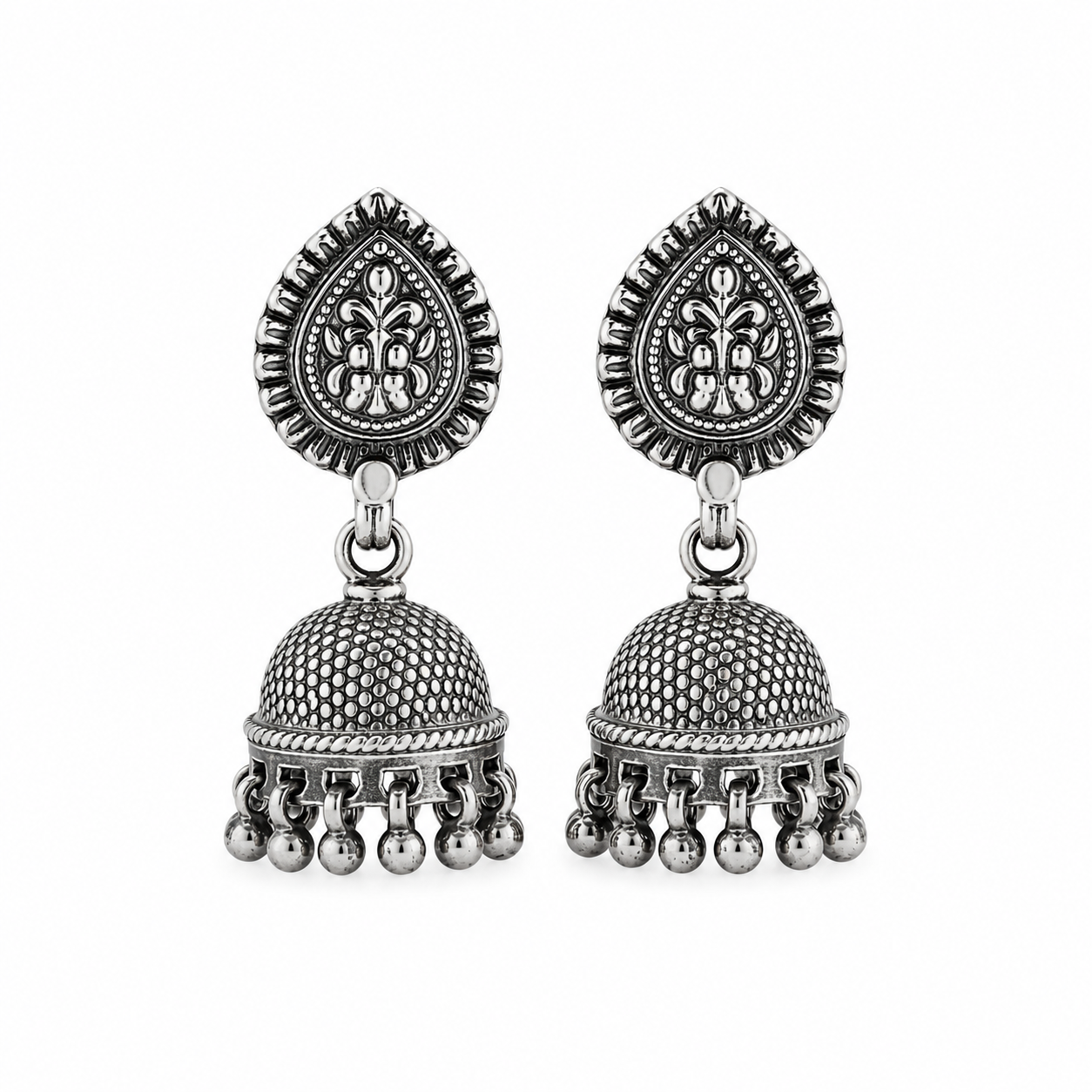 Vajra Jhumka – 925 Sterling Silver – OYA by Gemkara view 1