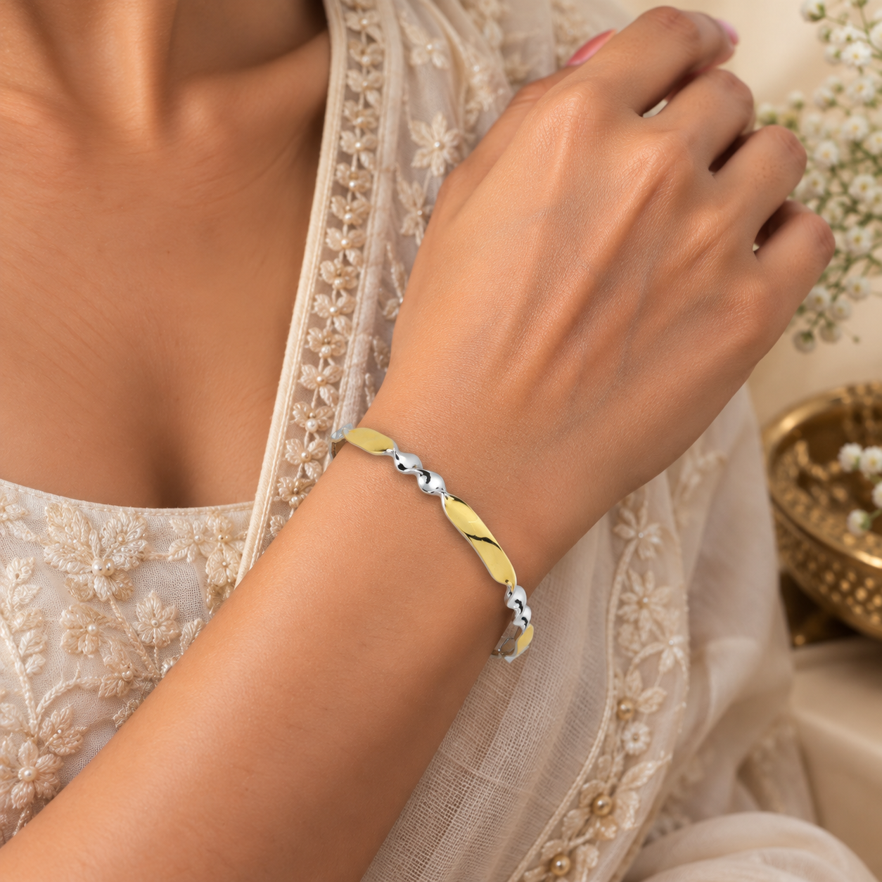 Gold Polish Wave Bangle preview